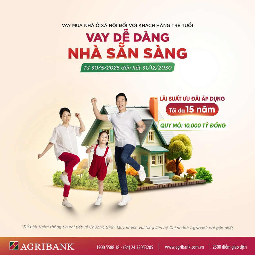 Agribank triển khai gói tín dụng ưu đãi 10.000 tỷ đồng: Mở rộng cánh cửa an cư cho người trẻ - ảnh 1 Hình ảnh: Agribank triển khai gói tín dụng ưu đãi 10.000 tỷ đồng: Mở rộng cánh cửa an cư cho người trẻ số 1